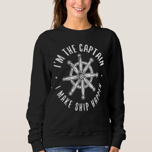 Sweatshirt Navire Happy Capitaine Bateau Voiliers (Devant)