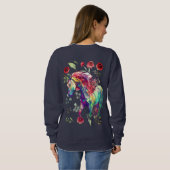 Sweatshirt (Navy Blue) Chats Unicorn tendance à la mode (Dos entier)