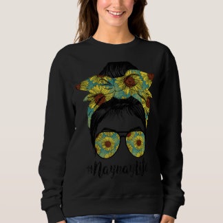 Sweatshirt Naynay Life Messy Cheveux Bun Sunflower Femme Mère
