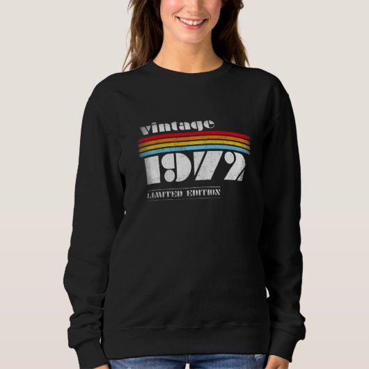 Sweatshirt Né en 1972 50e anniversaire Vintage Classic (Devant)