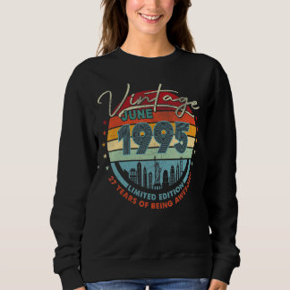 Sweatshirt Né En 1995 Vintage Juin 1995 27 Ans D'Être Awes