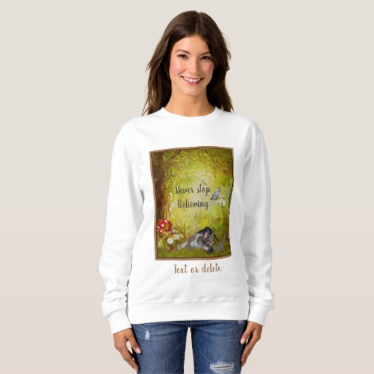 Sweatshirt Ne jamais cesser de croire Berger Chiot Inspiratio (Devant entier)