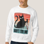 Sweatshirt Ne m'essayez pas, Moody Cat avec un couteau Invita (Devant)