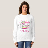 Sweatshirt Né pour être une licorne étincelle magique (Devant entier)