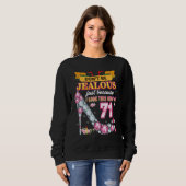 Sweatshirt Ne sois pas jaloux juste parce que je regarde ça b (Devant entier)