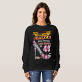 Sweatshirt Ne sois pas jaloux juste parce que je regarde ça b (Devant entier)