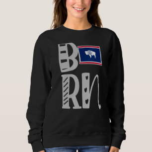 Sweatshirt Né Wyoming En Lettres En Bloc