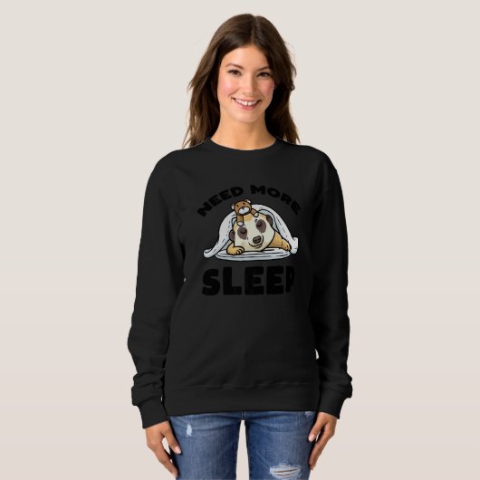 Sweatshirt Need More Sleep Napping Meerkat With Stuffed Anima (Devant entier)