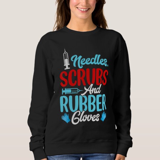 Sweatshirt Needles Glove Phlebotomist Nurse Technician Wome (Devant)