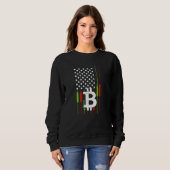 Sweatshirt Négociation de Bitcoin Drapeau États-Unis Cryptomo (Devant entier)