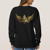 Sweatshirt NeoAnkh Egyptian Eye of Horus Gold Winged Pyramid (Dos)