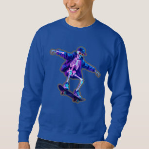 Sweatshirt Neon 3D Skeleton Skateboarding – Drôle de Streetwe