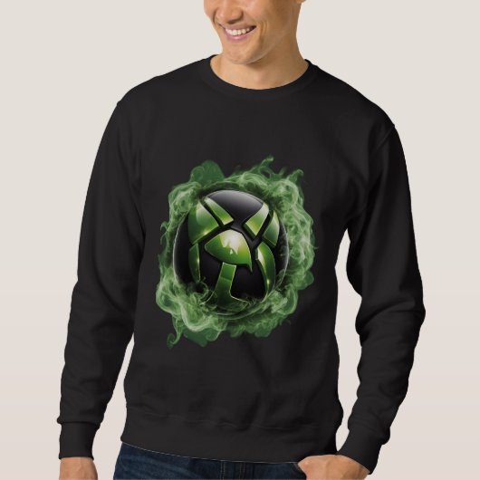 Sweatshirt Neon Green Xbox Smoke : Design exclusif de T-shirt (Devant)