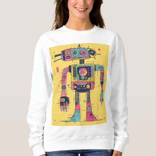 Sweatshirt Neon Panelbot - Sweats d'illustration robotique po (Devant)