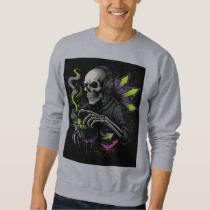 Sweatshirt Neon Skeleton DJ Bass Waves