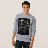 Sweatshirt Neon Skeleton DJ Bass Waves (Devant entier)