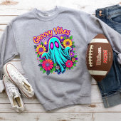 Sweatshirt Neon tendance Floral Retro Ghost Super Halloween