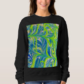 Sweatshirt Neon Vines on Blue Marble (Devant)