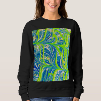 Sweatshirt Neon Vines on Blue Marble