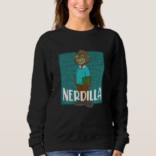Sweatshirt Nerdilla Nerdy Gorilla Ordinateur Nerd