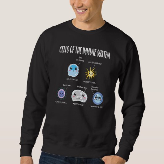Sweatshirt Nerdy Cellules de système immunitaire Apprentissag (Devant)
