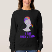 Sweatshirt Neutral Rainbow Pride Genderless - Non Binary Gend (Devant)