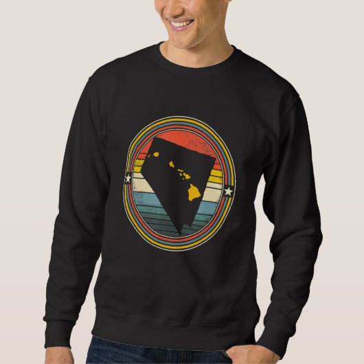 Sweatshirt Nevada Hawaii Roots Origine State Map Retro (Devant)