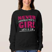 Sweatshirt Never Underestimate A Girl With A Cue Pool Billiar (Devant)