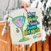 Sweatshirt New Year Same Hot Mess Cocktail Glitter Art