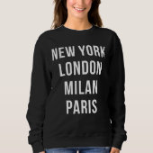 Sweatshirt New York Londres Milan Paris (Devant)