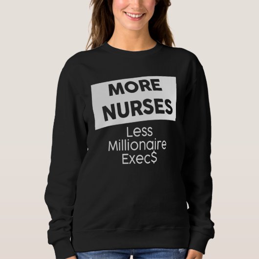 Sweatshirt New York Nurse Strike More Nurses Less Millionaire (Devant)