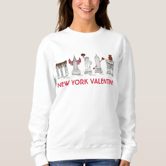 Sweatshirt New York Valentine Love NYC Builmarks (Devant)