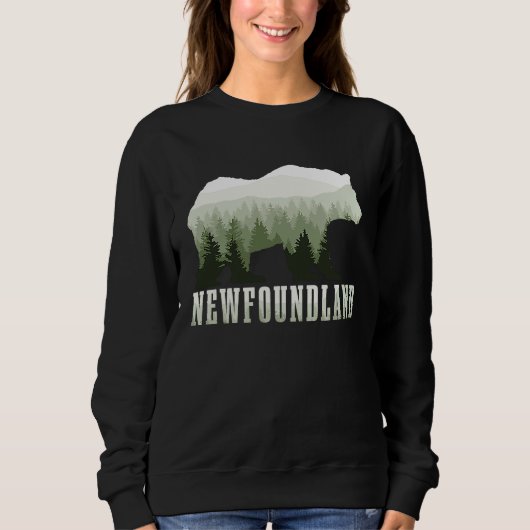 Sweatshirt Newfoundland Canada Bear Vintage Hiking Nature Can (Devant)