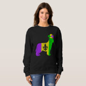 Sweatshirt Newfoundland Dog Mardi Gras Carnivals Funny Puppy  (Devant entier)