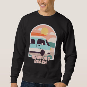 Sweatshirt Newport Beach Retro Pastel Colors Sun & Surfing Va