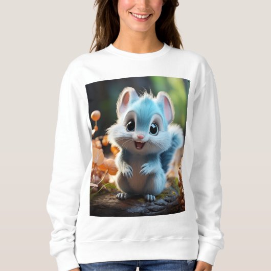 Sweatshirt Nibbly - l'écureuil bleu (Devant)