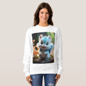 Sweatshirt Nibbly - l'écureuil bleu (Devant entier)
