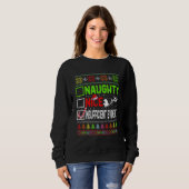 Sweatshirt Nice Naughty Insufficient Evidence Ugly Christmas (Devant entier)