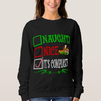 Sweatshirt Nice Naughty It's Compplicated Père Noël Christmas