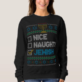 Sweatshirt Nice Naughty Juif Laid Noël Sweater Funny H (Devant)