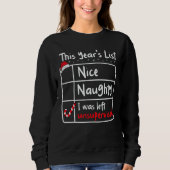 Sweatshirt Nice Naughty Left Unsupervised Christmas List Sant (Devant)