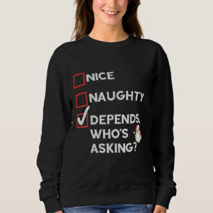 Sweatshirt Nice Naughty Liste de Noël Adultes Hommes Femmes E