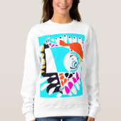 Sweatshirt Nid d'oiseaux - Blanc Turquoise (Devant)