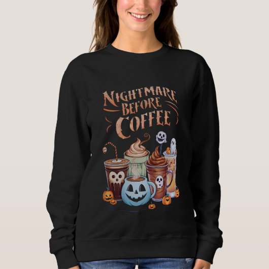 Sweatshirt Nightmare avant café Citrouille épice Halloween (Devant)