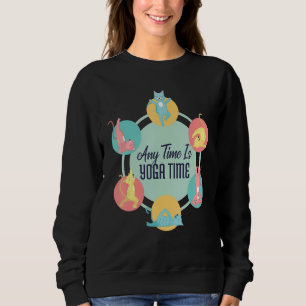 Sweatshirt N'Importe Quel Moment Est Yoga Time Cat Poses Médi