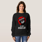 Sweatshirt Ninja Chat Distressed Tee Pour Chat Meow Katana Ca (Devant entier)