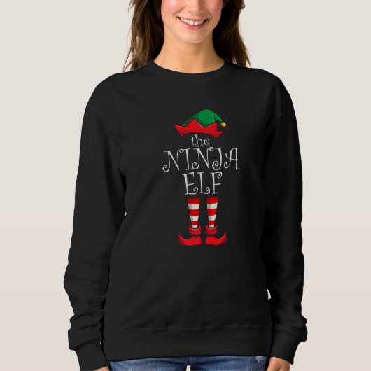 Sweatshirt Ninja Elf Correspondances Famille de Noël Pajama N (Devant)