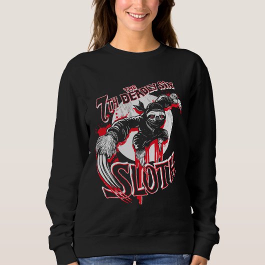 Sweatshirt Ninja Sloth 7 Deademen Péchés Tri Blend (Devant)