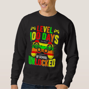 Sweatshirt Niveau 100 Jours D'école Débloqué Joueur Vidéo Jeu