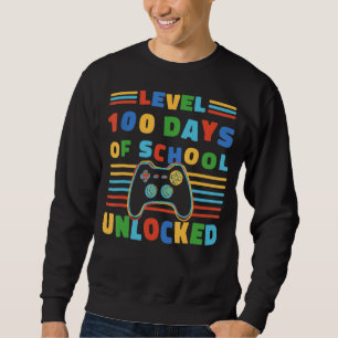 Sweatshirt Niveau 100 Jours D'École Déverrouillé Rétro 100E J
